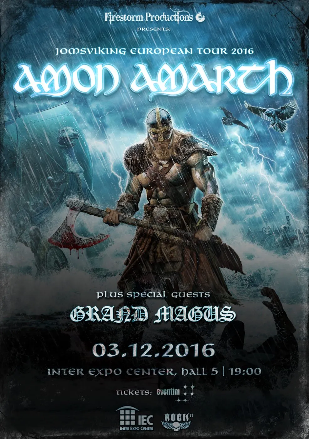 Amon Amarth live Sofia poster w Grand Magus IEC Amon Amarth