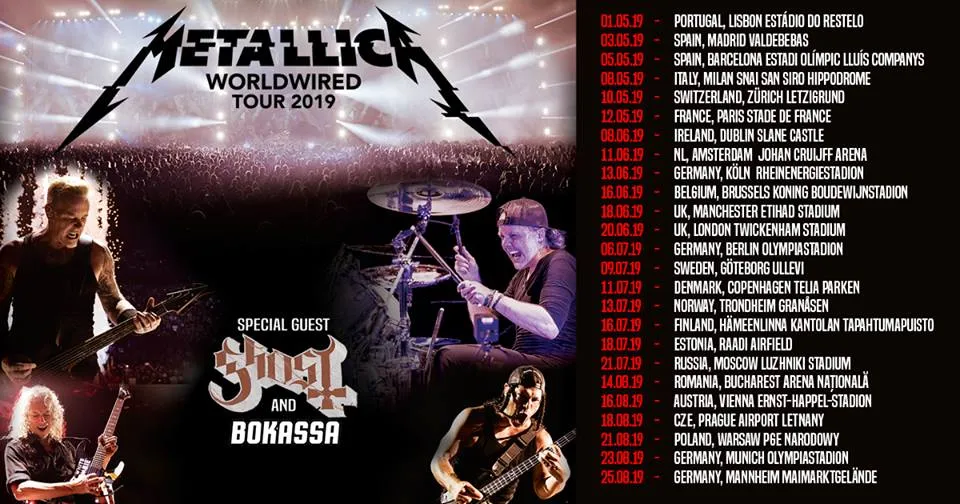 Matallica tour 2019 Metallica tour 2019