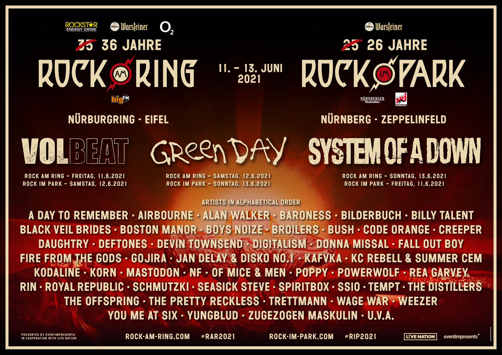 Pelmel begaan Medisch CANCELLED) Rock im Park - 11-13 june 2021 - Nuremberg (DE) - RockTheNight.eu