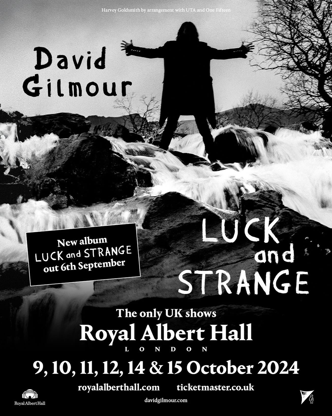 David Gilmour 9, 10, 11, 12, 14, 15 October 2024 Royal Albert Hall