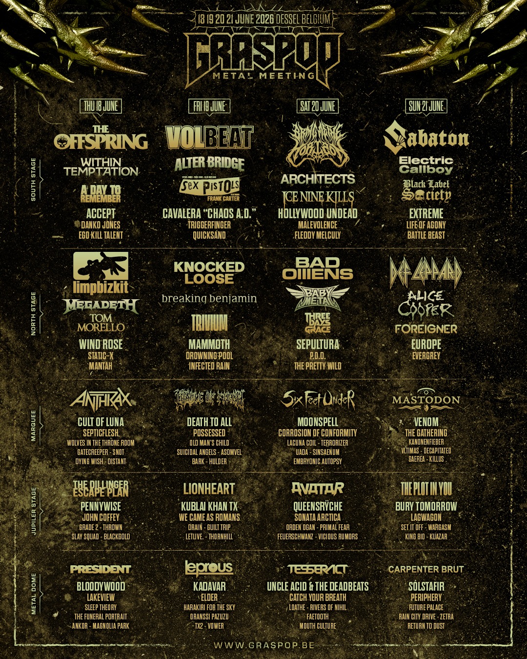 Graspop Metal Meeting 18 21 June 2026 Dessel BE RockTheNight eu
