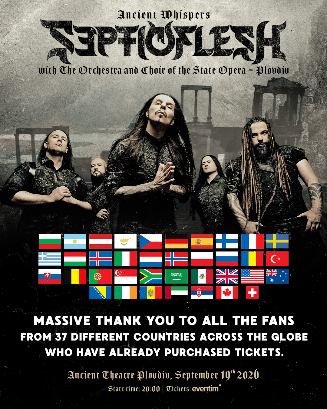 septicflesh live in plovdiv flags Septicflesh