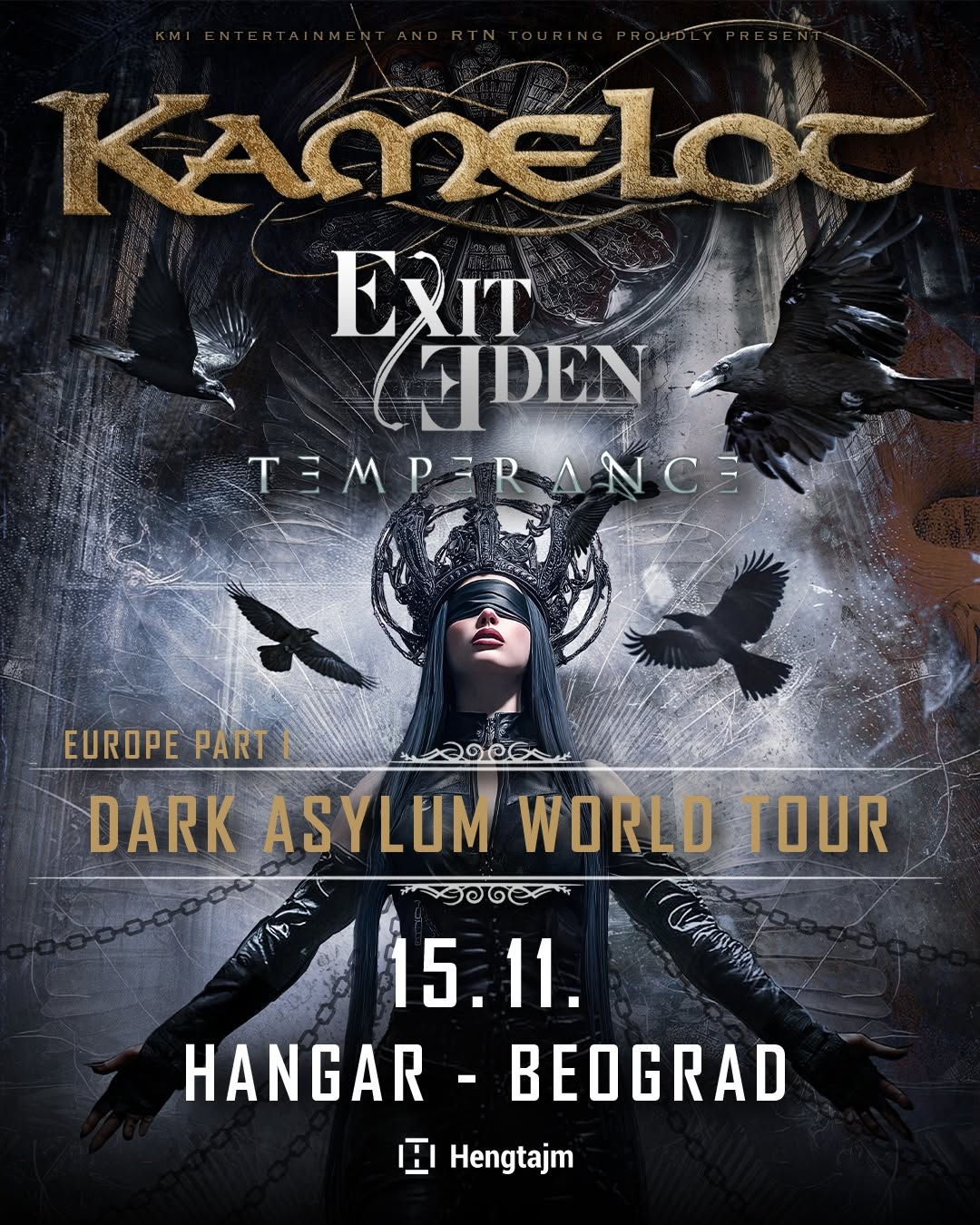 2026.11.15 kamelot Плакат за Kamelot / Exit Eden на 15 ноември 2026 г. — Hangar, Beograd (SR).